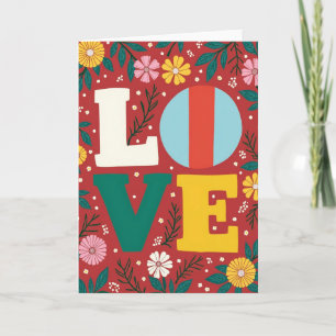 Carte de vœux florale Amour