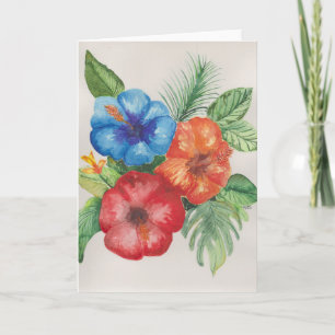 Carte de vœux florale botanique aquarelle tropical