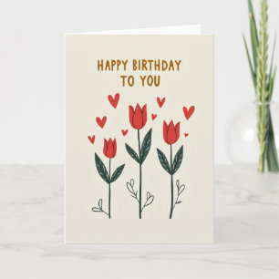 Carte de vœux florale cœur joyeuse