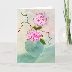 Carte de voeux florale d'aquarelle d'Ikebana