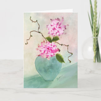 Carte de voeux florale d'aquarelle d'Ikebana