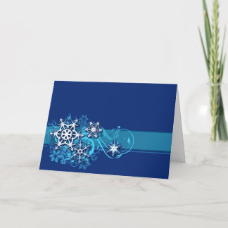Carte de voeux florale de flocon de neige de