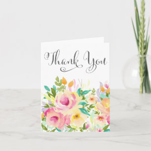 Carte de voeux florale de Merci d'aquarelle