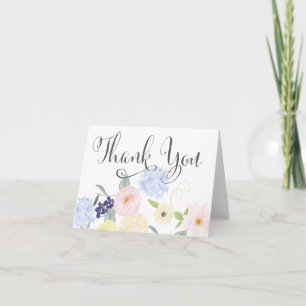 Carte de voeux florale de Merci d'aquarelle de