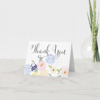 Carte de voeux florale de Merci d'aquarelle de