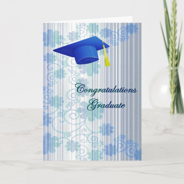 Carte de voeux florale d'obtention du diplôme (Devant)