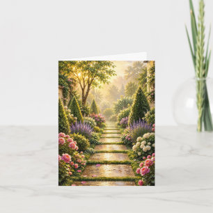 Carte de vœux florale du chemin du jardin secret d