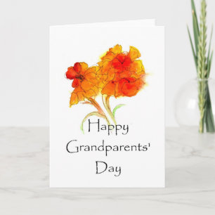 Carte de voeux florale du jour des grands-parents