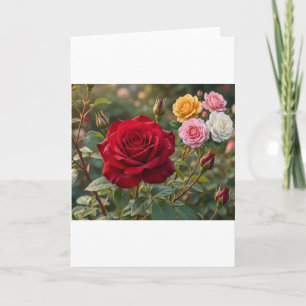 Carte de vœux florale élégante aux roses colorées
