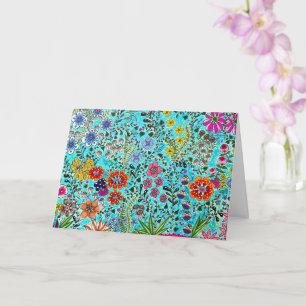 Carte de voeux florale imprimée à partir de l'oeuv