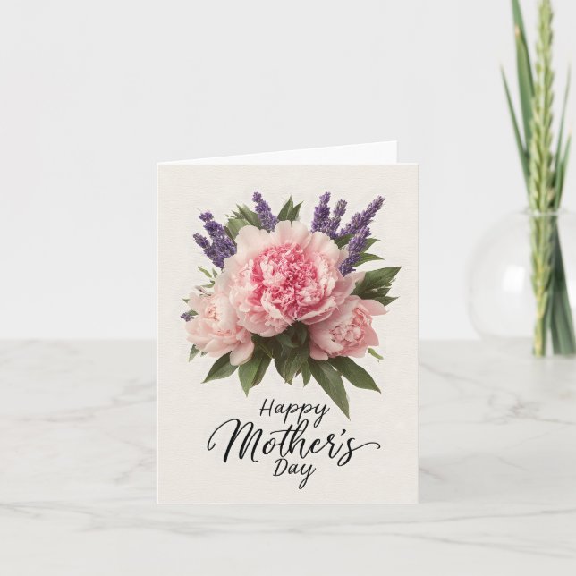 Carte de vœux florale "Joyeuse Fête des Mères"  (Devant)