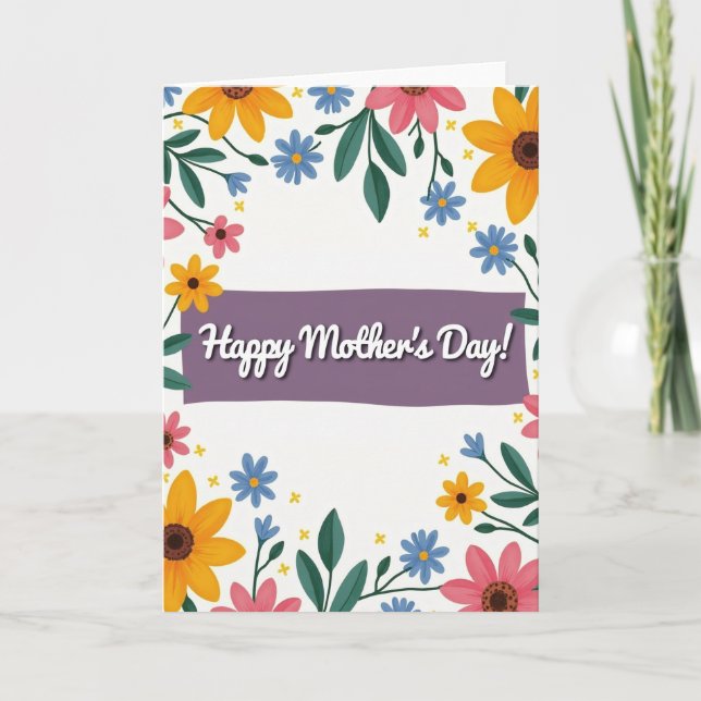 Carte de vœux florale mat (Devant)