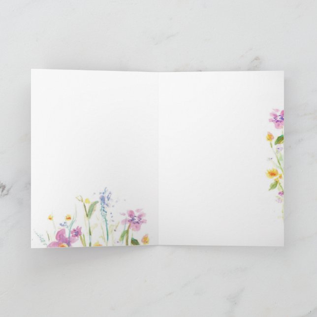 Carte de voeux florale pliée (Intérieur)