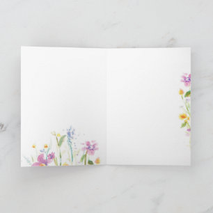 Carte de voeux florale pliée