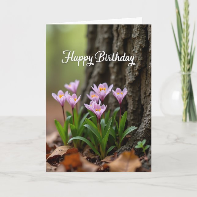 Carte de vœux florale pour anniversaire (Devant)