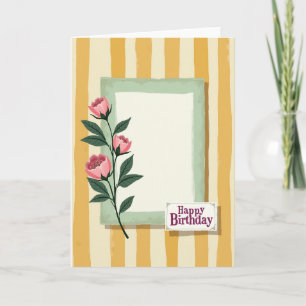 Carte de Vœux Florale pour Anniversaire avec Vigne