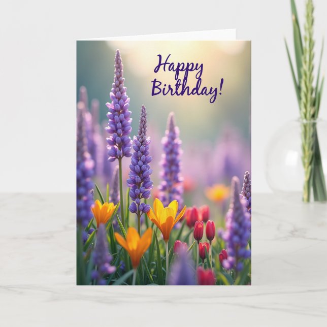 Carte de vœux florale rayée (Devant)