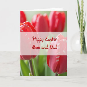 Carte de vœux florale rouge pour le printemps