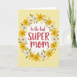 Carte de vœux Florale Super Maman