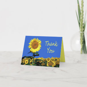 Carte de vœux florale Tournesol jaune Merci