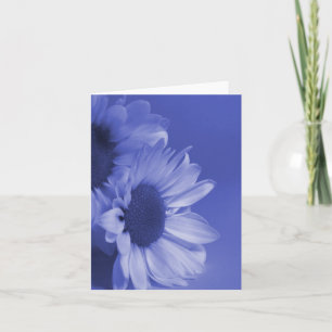 Carte de vœux florale vierge aux pâquerettes bleue