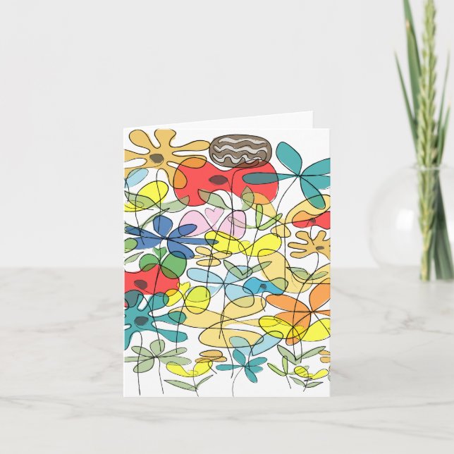 Carte de voeux Flower - collage (Devant)