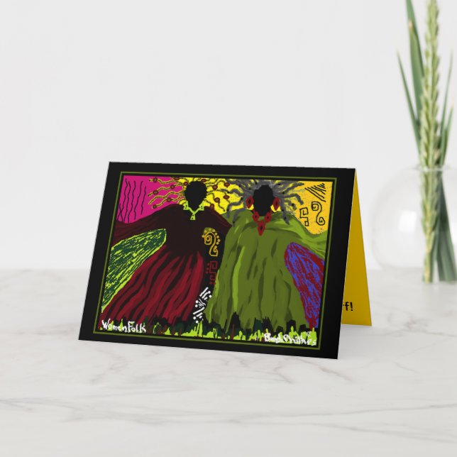 CARTE DE VOEUX FOLKLORIQUE de "FEMMES" par Brenda (Devant)