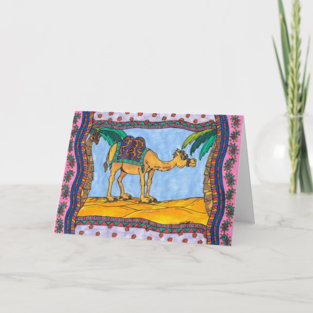 Carte de voeux folle de chameau (Devant)
