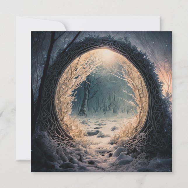 Carte de voeux forestière enchantée (Devant)