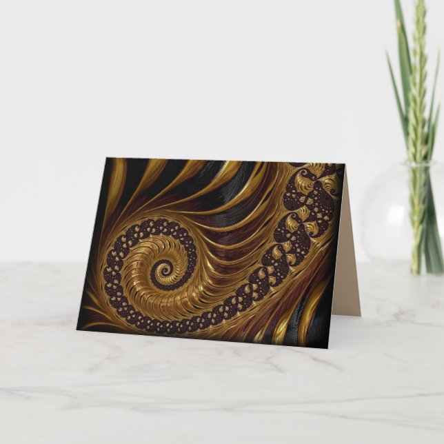 carte de voeux fractale plumes de café (Devant)