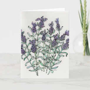 Carte de voeux - Français Lavender Aquarelle & Enc