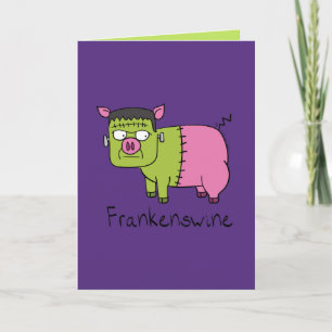 Carte de voeux Frankenswine Pig Halloween