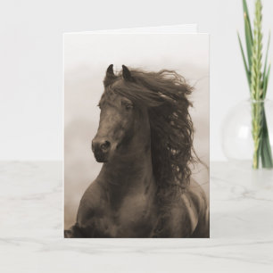 Carte de voeux Friesian Running Horse