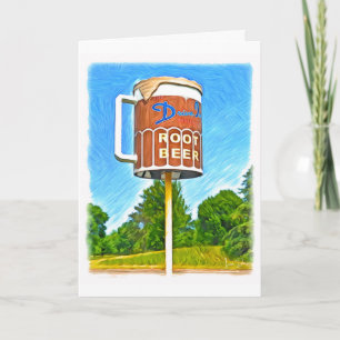 Carte de voeux Frosty Root Beer Mug avec histoire