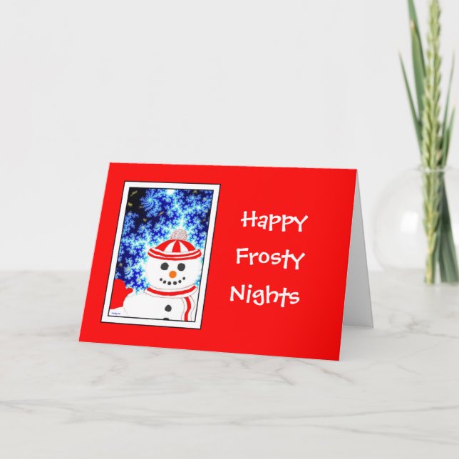 Carte de voeux FROSTY'S NIGHT Snowman Design (Devant)