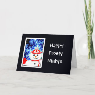 Carte de voeux FROSTY'S NIGHT Snowman Design