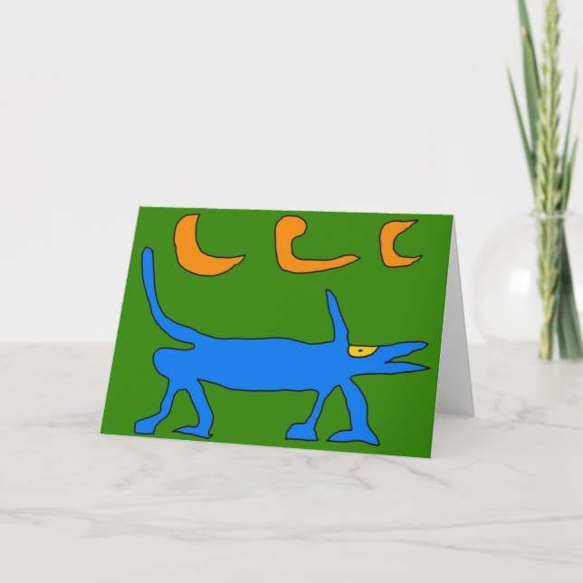 Carte de vœux Funky Dog et Trois Lunes ! (Devant)
