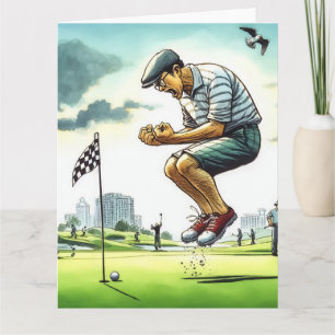 Carte de voeux Funny Golf