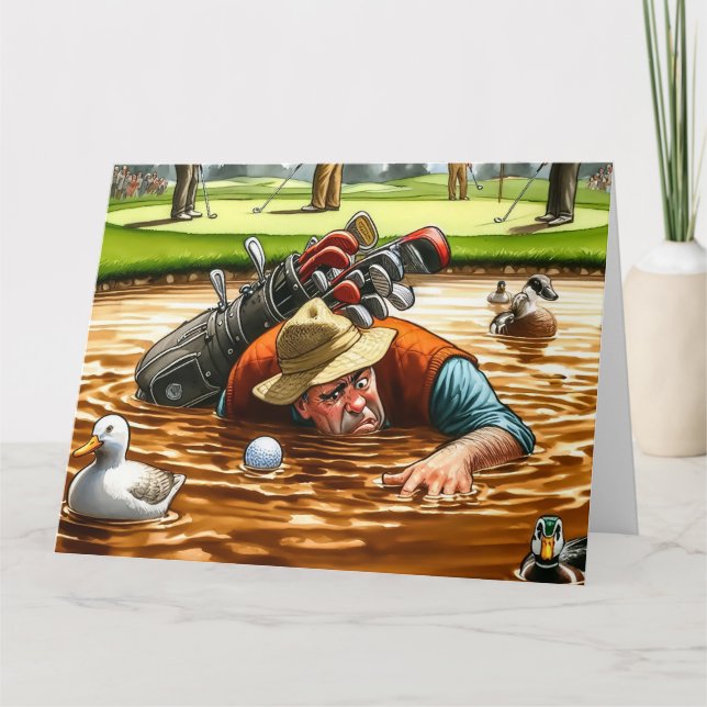 Carte de voeux Funny Golf (Devant)