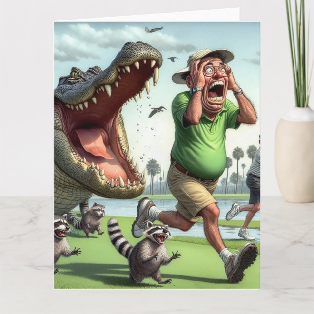Carte de voeux Funny Golf (Devant)