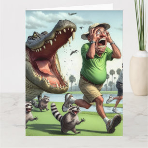 Carte de voeux Funny Golf
