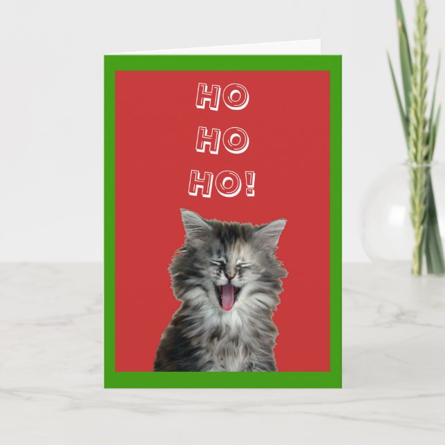 Carte de voeux gaie de chaton de Noël (Devant)