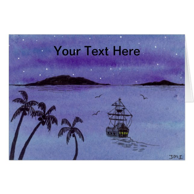 Carte de voeux Galleon (Devant horizontal)