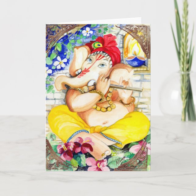 Carte de voeux Ganesh Happiness (Devant)