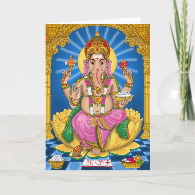 Carte de voeux Ganesha (Devant)
