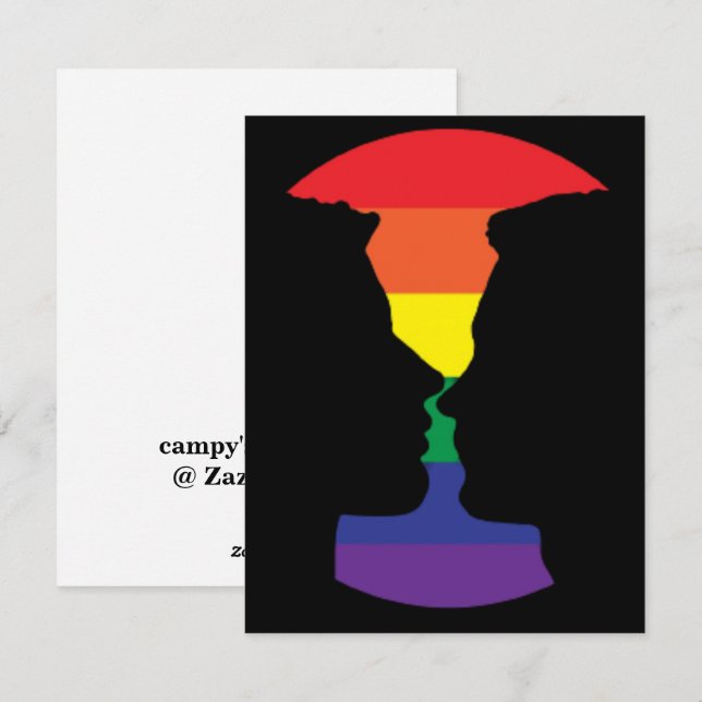 Carte de vœux gay bisou (Devant / Derrière)
