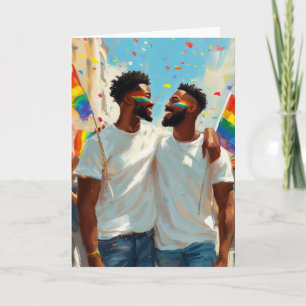 Carte de vœux Gay Pride visage peint aux couleurs 