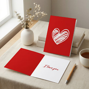 Carte de vœux géante à cœur rouge simple