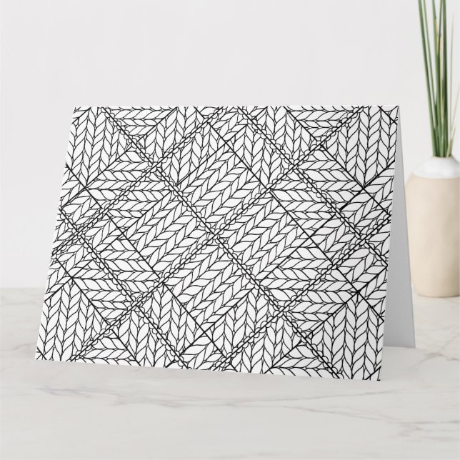 CARTE DE VOEUX GÉANTE EN MAILLE ARGYLE BLANCHE / H (Devant)