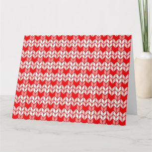 CARTE DE VŒUX GÉANTE EN TRICOT GINGHAM ROUGE / Hor